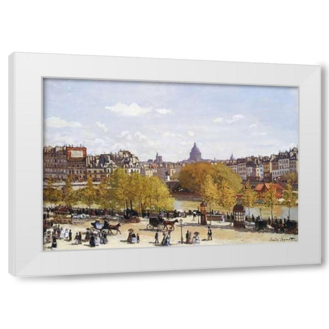 Quai Du Louvre 1867 White Modern Wood Framed Art Print by Monet, Claude