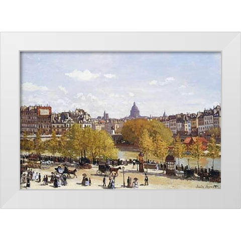 Quai Du Louvre 1867 White Modern Wood Framed Art Print by Monet, Claude