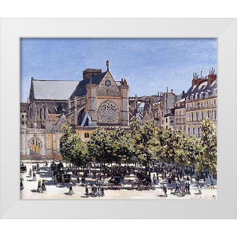 Saint-Germain-LAuxerrois 1866 White Modern Wood Framed Art Print by Monet, Claude