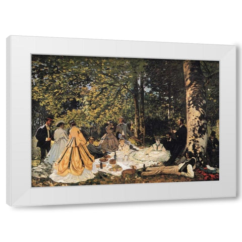 Study For The Picnic Lunch 1865 White Modern Wood Framed Art Print by Monet, Claude