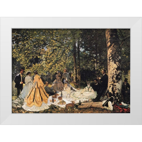 Study For The Picnic Lunch 1865 White Modern Wood Framed Art Print by Monet, Claude