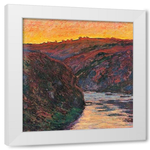 The Creuse Sunset 1889 White Modern Wood Framed Art Print by Monet, Claude