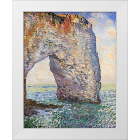 The Manneporte Near Etretat 1886 White Modern Wood Framed Art Print by Monet, Claude
