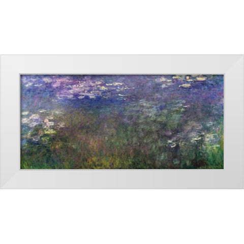 Water Lilies 1916-20 White Modern Wood Framed Art Print by Monet, Claude
