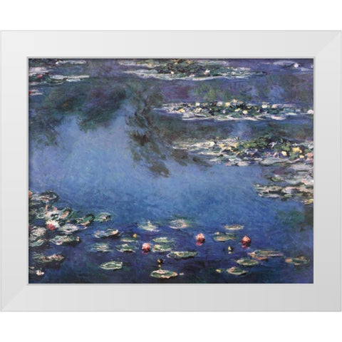Waterlilies 3 White Modern Wood Framed Art Print by Monet, Claude