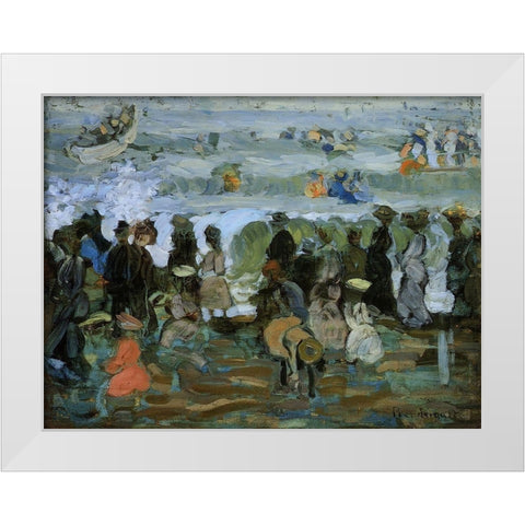 After The Storm White Modern Wood Framed Art Print by Prendergast, Maurice Brazil