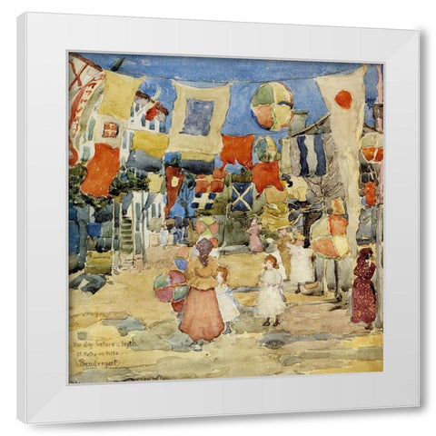 Fiesta Venice SPietro In Volta White Modern Wood Framed Art Print by Prendergast, Maurice Brazil