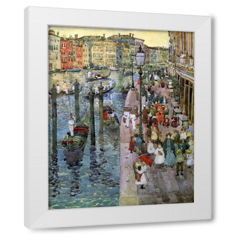 The Grand Canal Venice White Modern Wood Framed Art Print by Prendergast, Maurice Brazil