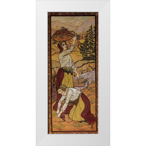 Femmes Aux Champs White Modern Wood Framed Art Print by Ranson, Paul