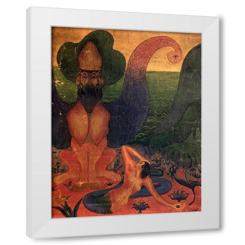 Hippogriffe White Modern Wood Framed Art Print by Ranson, Paul