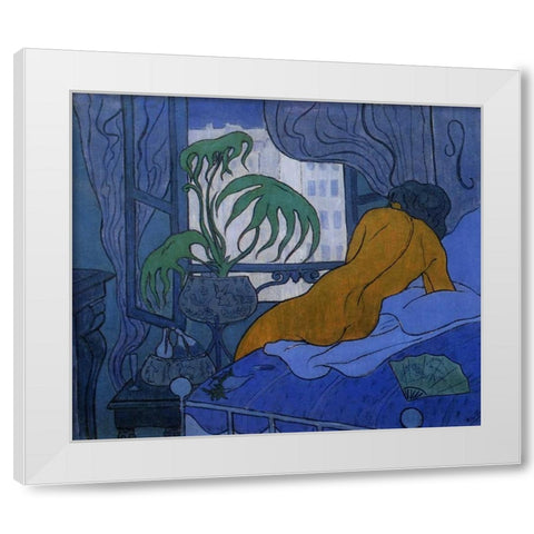 La Chambre Bleue White Modern Wood Framed Art Print by Ranson, Paul