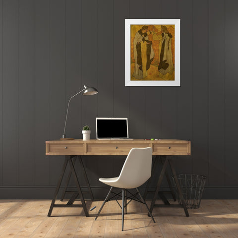 Les Deux Graces White Modern Wood Framed Art Print by Ranson, Paul