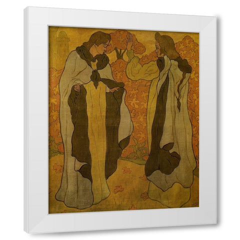 Les Deux Graces White Modern Wood Framed Art Print by Ranson, Paul
