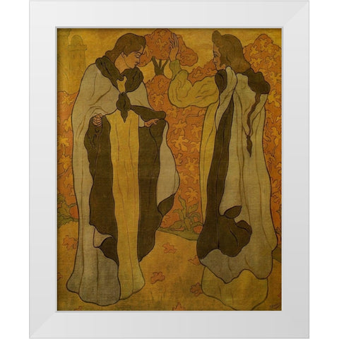 Les Deux Graces White Modern Wood Framed Art Print by Ranson, Paul