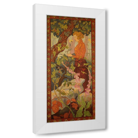 Les Digitales White Modern Wood Framed Art Print by Ranson, Paul