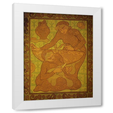 Les Servantes White Modern Wood Framed Art Print by Ranson, Paul