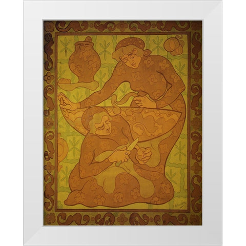 Les Servantes White Modern Wood Framed Art Print by Ranson, Paul