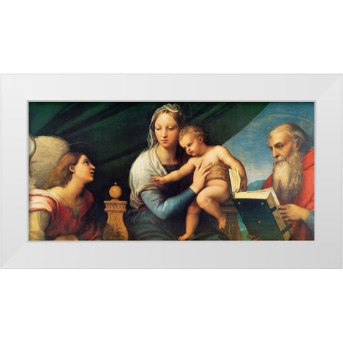 Madonna And Child White Modern Wood Framed Art Print by Raphael
