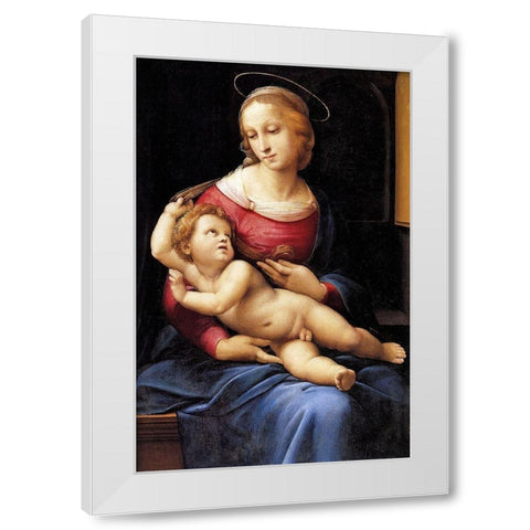 Madonna And Child 4 White Modern Wood Framed Art Print by Raphael