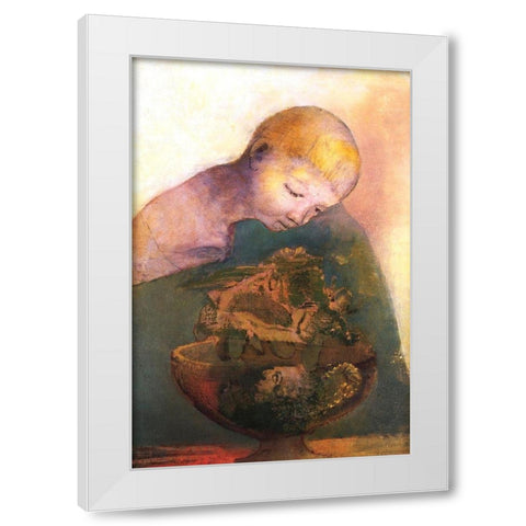 Chalice Of Becoming White Modern Wood Framed Art Print by Redon, Odilon