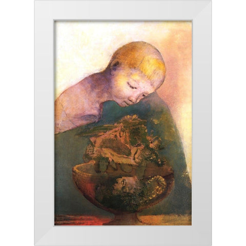 Chalice Of Becoming White Modern Wood Framed Art Print by Redon, Odilon