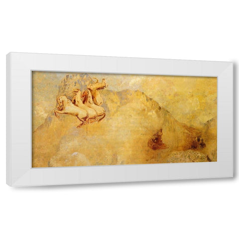Chariot Of Apollo White Modern Wood Framed Art Print by Redon, Odilon