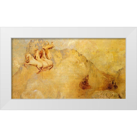 Chariot Of Apollo White Modern Wood Framed Art Print by Redon, Odilon