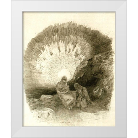 Holy Family White Modern Wood Framed Art Print by Redon, Odilion