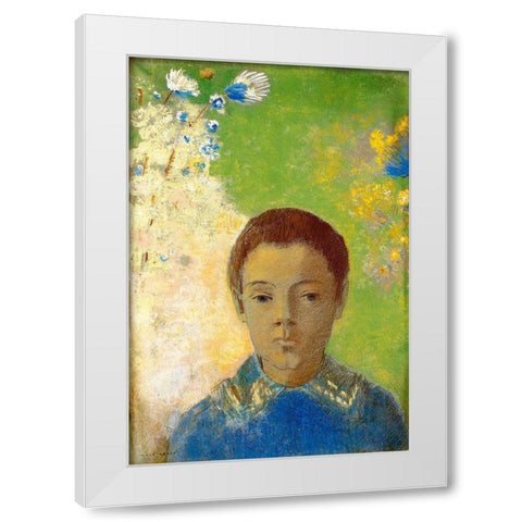 Portrait Of Ari White Modern Wood Framed Art Print by Redon, Odilon