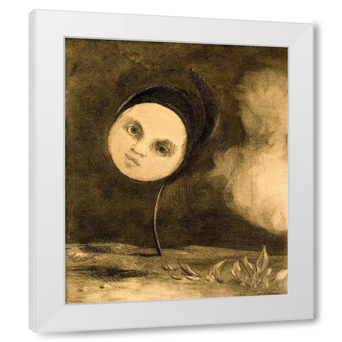 Strange Flower Little Sister Of The Poor White Modern Wood Framed Art Print by Redon, Odilon