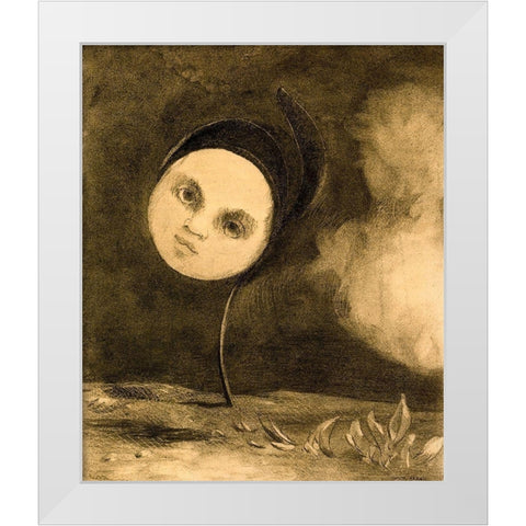 Strange Flower Little Sister Of The Poor White Modern Wood Framed Art Print by Redon, Odilon