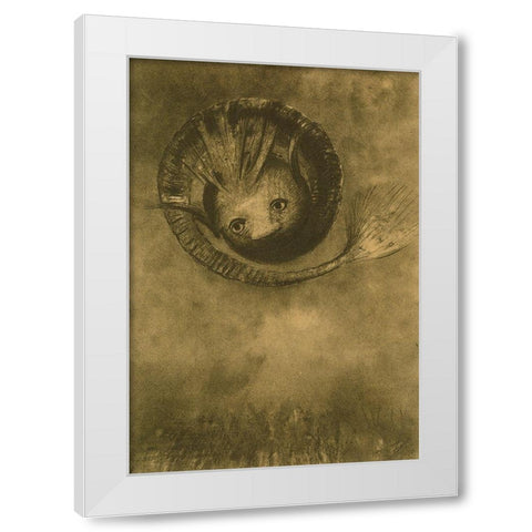 Tadpole White Modern Wood Framed Art Print by Redon, Odilon