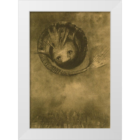 Tadpole White Modern Wood Framed Art Print by Redon, Odilon