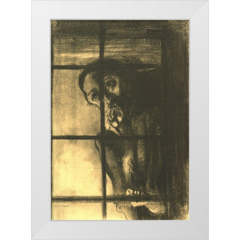 The Convict White Modern Wood Framed Art Print by Redon, Odilon