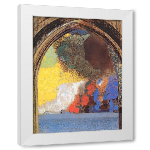 The Window White Modern Wood Framed Art Print by Redon, Odilon