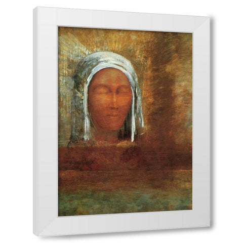 Virgin Of The Dawn White Modern Wood Framed Art Print by Redon, Odilon