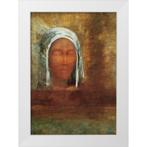 Virgin Of The Dawn White Modern Wood Framed Art Print by Redon, Odilon