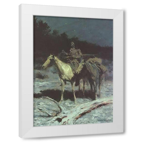 A Dangerous Country White Modern Wood Framed Art Print by Remington, Frederic