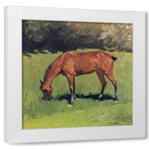 A Study White Modern Wood Framed Art Print by Remington, Frederic