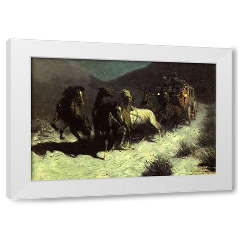 A Taint On The Wind White Modern Wood Framed Art Print by Remington, Frederic