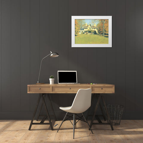 Endion White Modern Wood Framed Art Print by Remington, Frederic