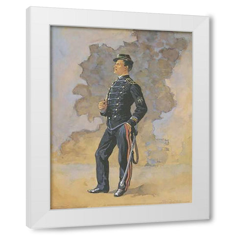 Lieutenant Engineer Battalion White Modern Wood Framed Art Print by Remington, Frederic