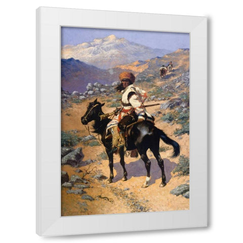 The Scout Friends Or Enemies 1889 White Modern Wood Framed Art Print by Remington, Frederic