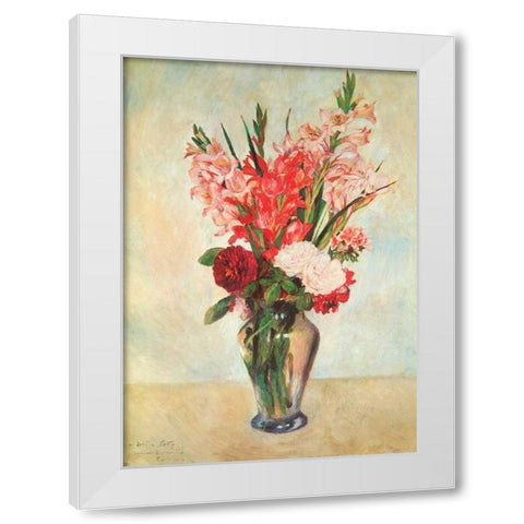 Gladiolas White Modern Wood Framed Art Print by Renoir, Pierre-Auguste