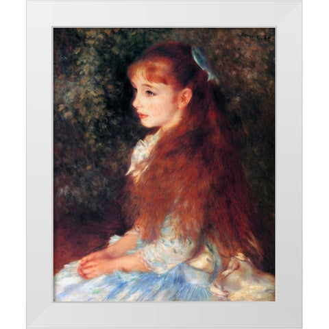 Irene Cahen DAnvers White Modern Wood Framed Art Print by Renoir, Pierre-Auguste