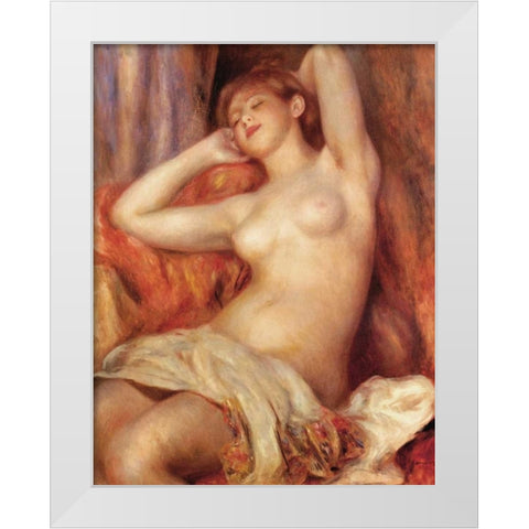 Sleeping Nude White Modern Wood Framed Art Print by Renoir, Pierre-Auguste
