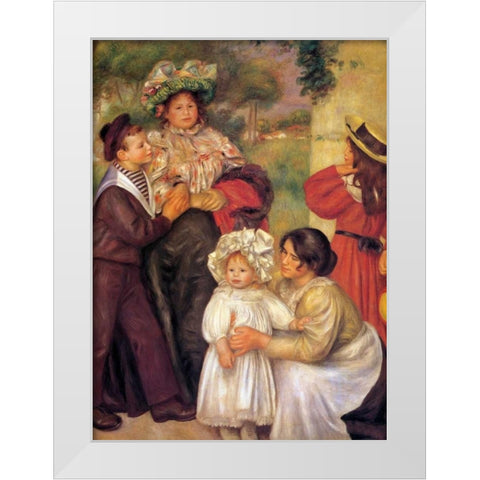The Artists Family White Modern Wood Framed Art Print by Renoir, Pierre-Auguste