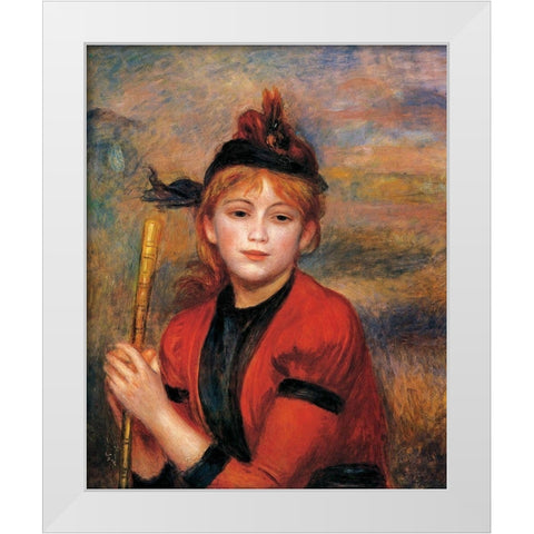 The Rambler White Modern Wood Framed Art Print by Renoir, Pierre-Auguste
