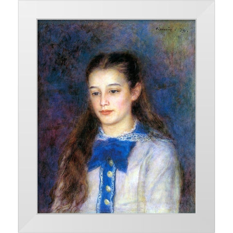 Therese Berard White Modern Wood Framed Art Print by Renoir, Pierre-Auguste