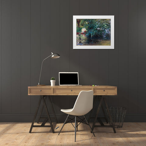 A Backwater Calcot Mill 1888 White Modern Wood Framed Art Print by Sargent, John Singer